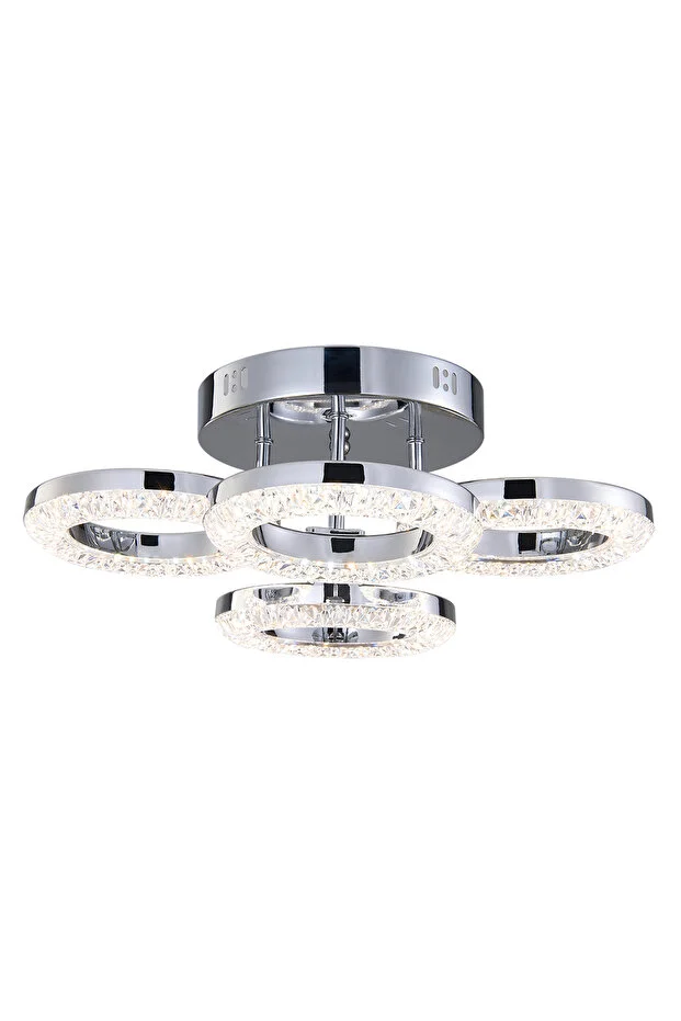 Oylum 4'lü Krom 24 Watt Kristalli Koridor Salon Led Plafonyer Avize